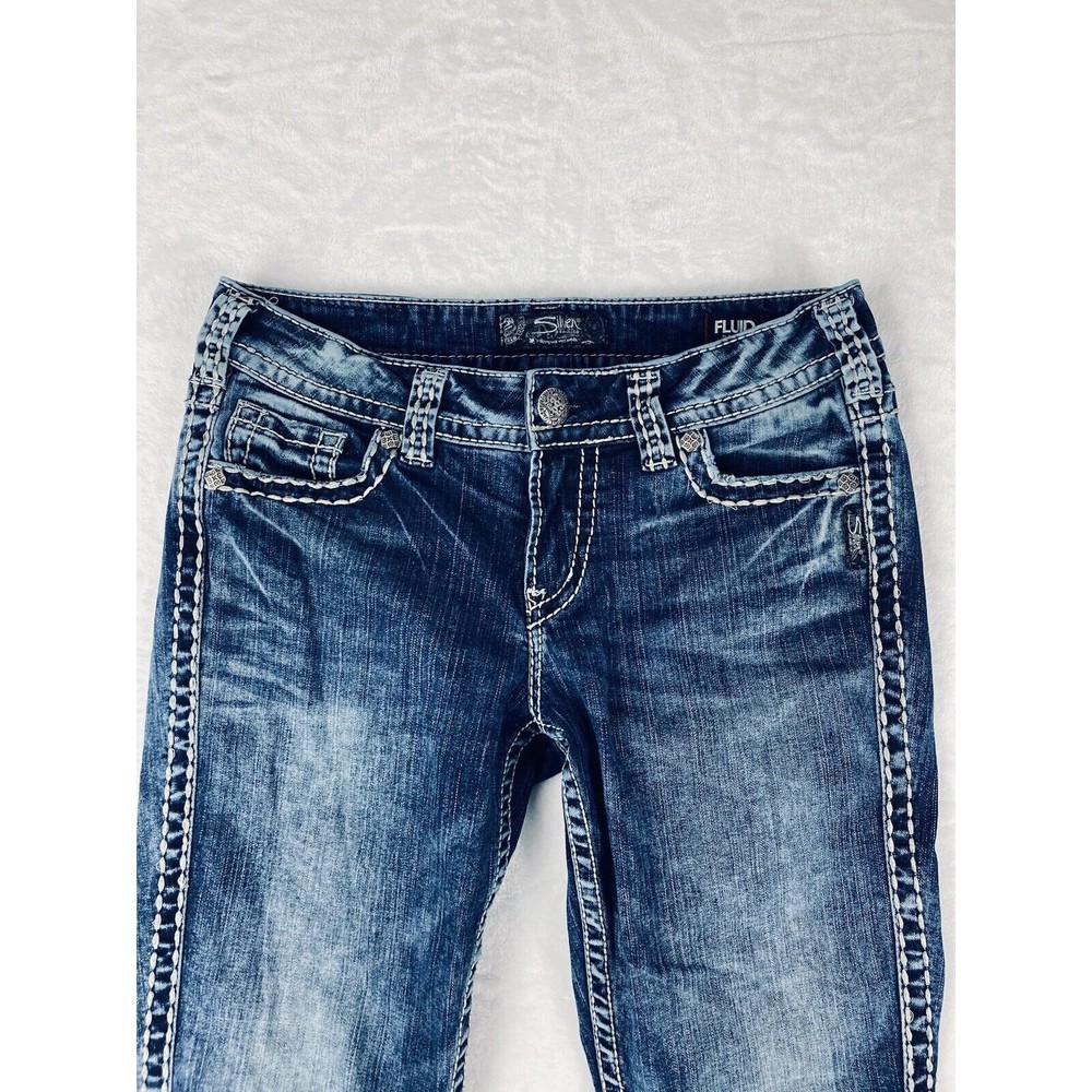 Silver Suki Capri Jeans Mid Rise Cropped Womens Size 29x22.5 - Picture 2 of 16